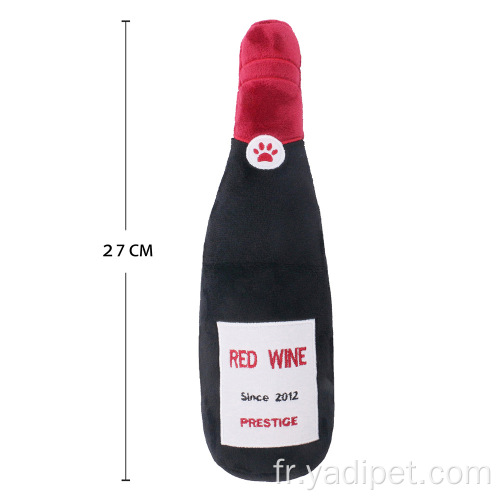Peluche Vin Rouge Champagne Bouteille D&#39;eau Jouets Pour Animaux De Compagnie